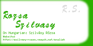 rozsa szilvasy business card